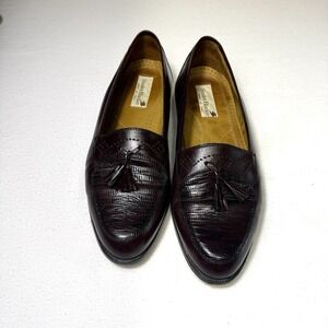 Stanley Blacker Burgundy Leather Tassel Loafers Shoes Men's Sz 10.5M‎